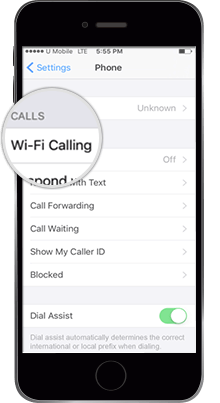 Wi-Fi Calling IOS Enable Wi-Fi Calling Step 7 Image U Mobile