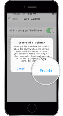 Wi-Fi Calling IOS Enable Wi-Fi Calling Step 9 Image U Mobile